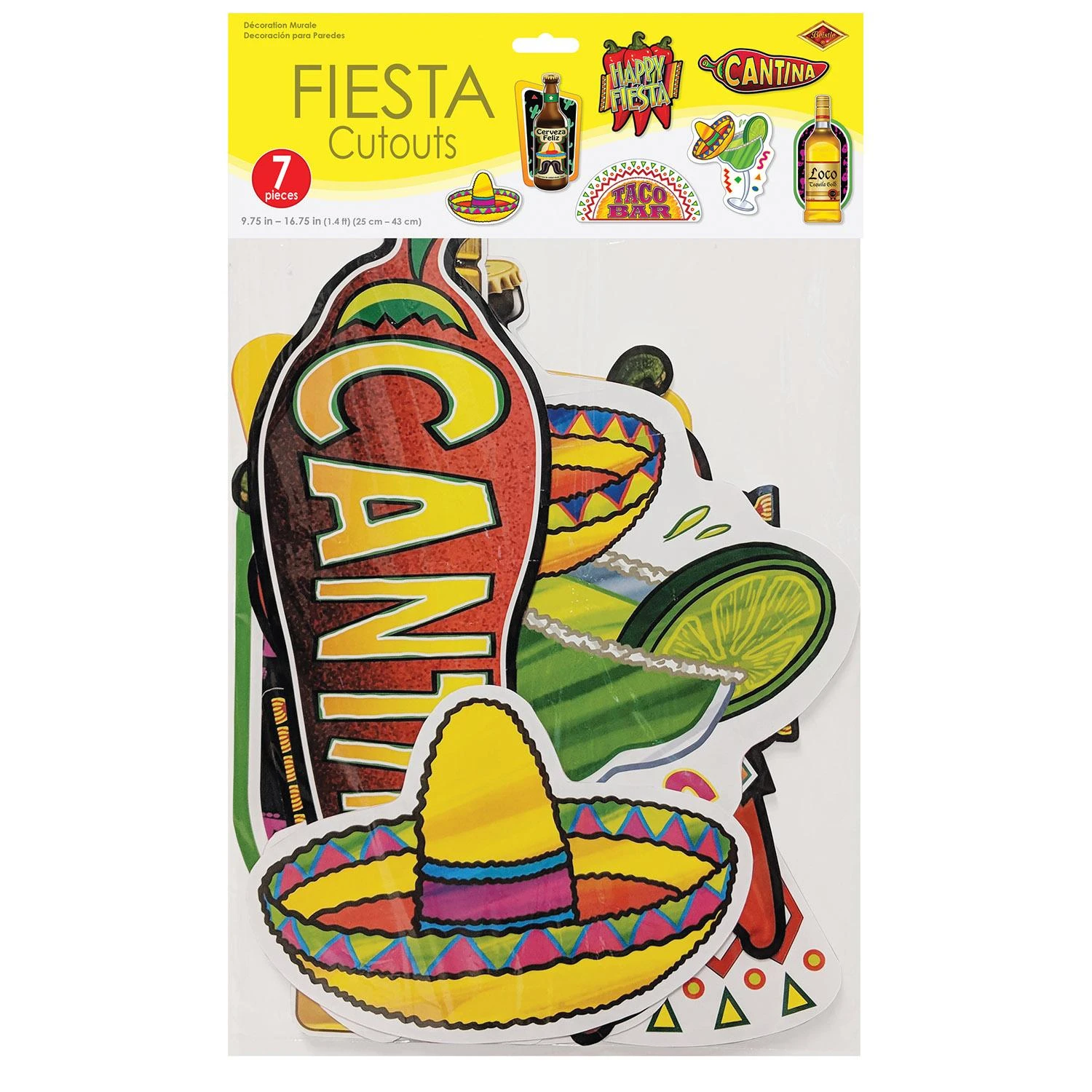 Fiesta Cutouts - Prtd 2 Sides With Different Colors (7 Per Package) 3 Fiesta Cutouts - Prtd 2 Sides With Different Colors (7 Per Package) - Image 3