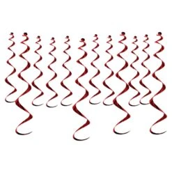 Metallic Party Whirls - Burgundy (72 Per Case)