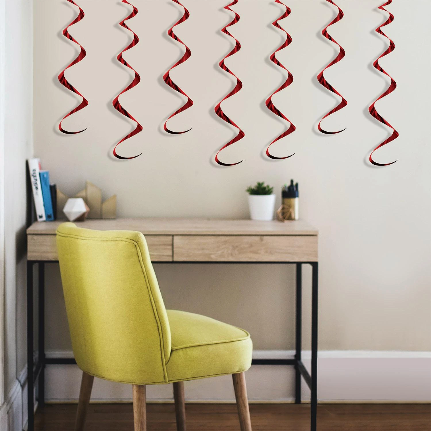 Metallic Party Whirls - Burgundy (72 Per Case) 3 Metallic Party Whirls - Burgundy (72 Per Case) - Image 3