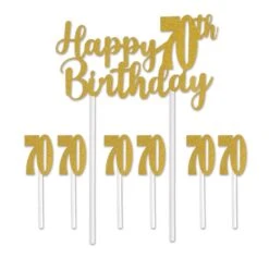 Happy 70th Birthday Party Cake Topper