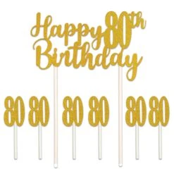 Happy 80th Birthday Party Cake Topper