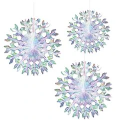 Iridescent Party Fans (3 Per Package)