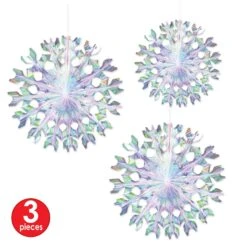 Iridescent Party Fans (3 Per Package) -Bulk Party Supplies Shop 53538 i4