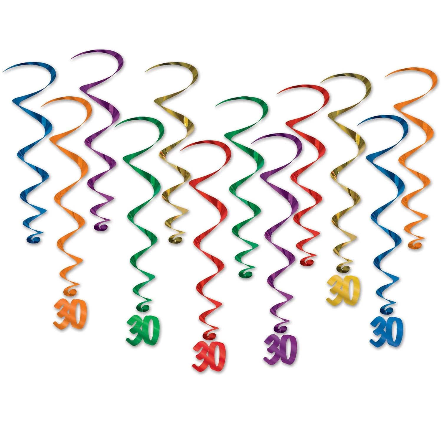 30th Birthday Party Whirls (12 Per Package) 1 30th Birthday Party Whirls (12 Per Package)