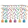 60th Birthday Party Whirls- Multicolor (12 Per Package) -Bulk Party Supplies Shop 53560 60