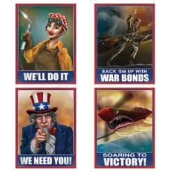 World War II Party Poster Cutouts (4 Per Package)