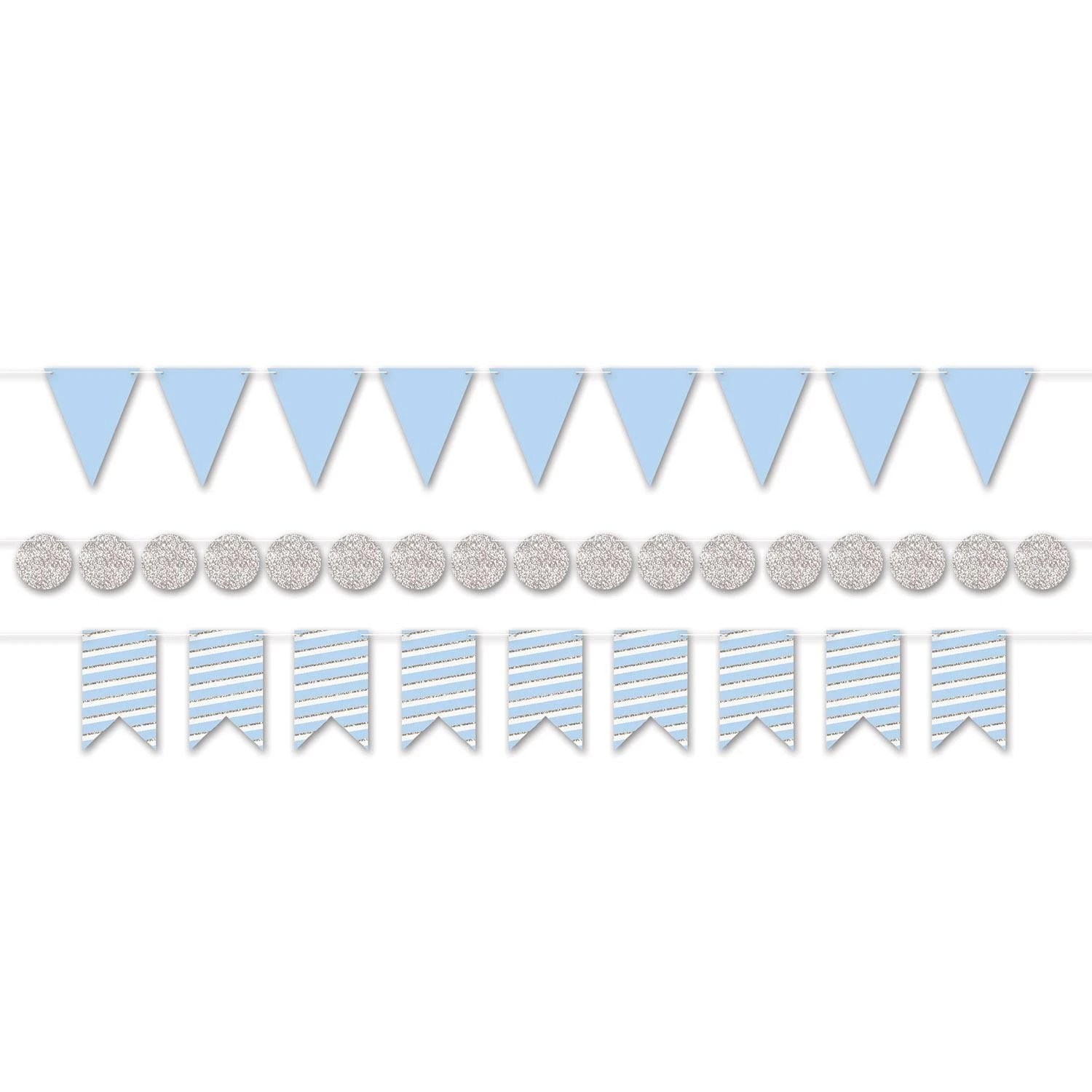 Mini Party Streamer Kit - Blue & Silver 1 Mini Party Streamer Kit - Blue & Silver