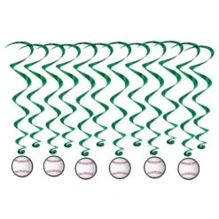 Baseball Party Whirls (12 Per Package)