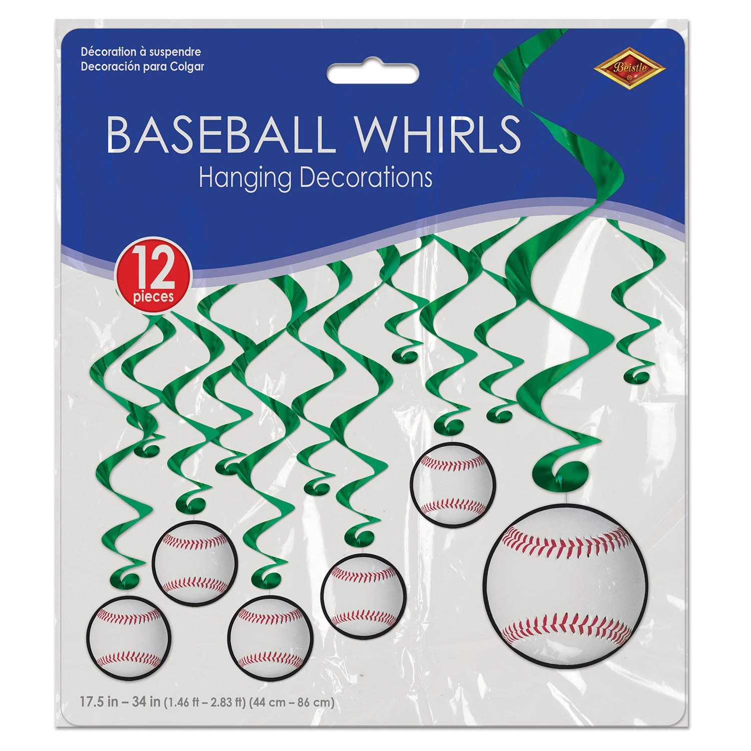 Baseball Party Whirls (12 Per Package) 2 Baseball Party Whirls (12 Per Package) - Image 2