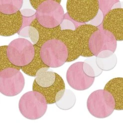 Dot Deluxe Sparkle Party Gold/Pink/White Confetti (0.5 Oz Per Package)