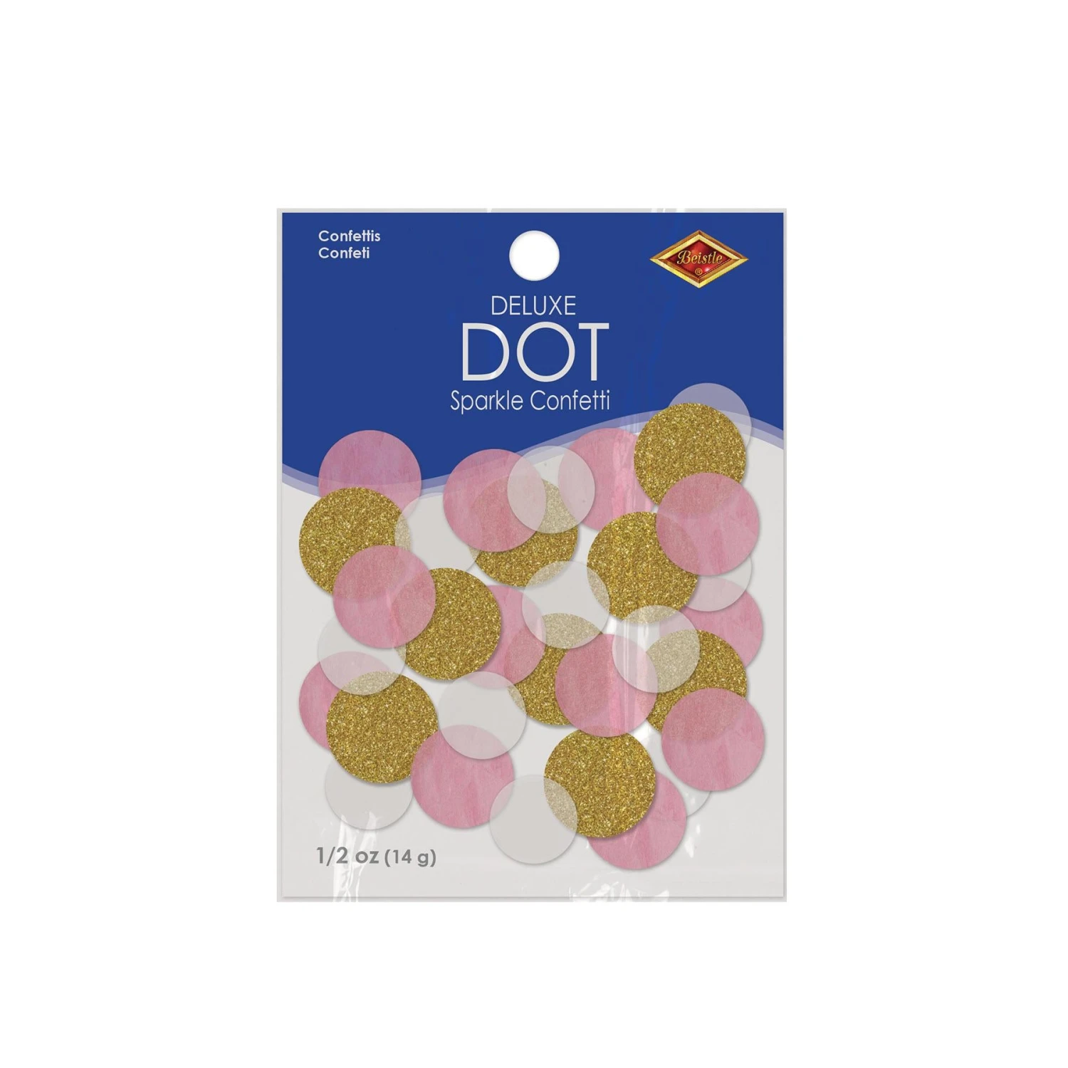 Dot Deluxe Sparkle Party Gold/Pink/White Confetti (0.5 Oz Per Package) 3 Dot Deluxe Sparkle Party Gold/Pink/White Confetti (0.5 Oz Per Package) - Image 3