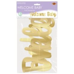 Foil Welcome Baby Streamer - Gold 3 Foil Welcome Baby Streamer - Gold -Bulk Party Supplies Shop 53677 GD i3 4f78da88 68a3 4dba 80eb be4a56280619
