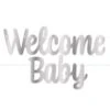 Foil Welcome Baby Streamer - Silver 2 Foil Welcome Baby Streamer - Silver -Bulk Party Supplies Shop 53677 S
