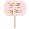 Foil Welcome To The Baby Shower Yard Sign- Pink -Bulk Party Supplies Shop 53688