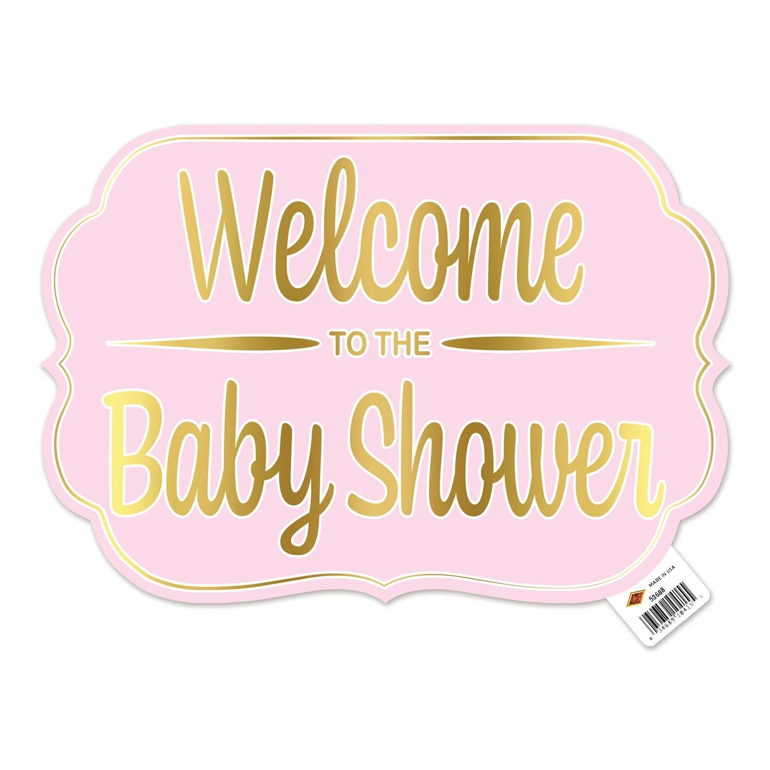 Foil Welcome To The Baby Shower Yard Sign- Pink 2 Foil Welcome To The Baby Shower Yard Sign- Pink - Image 2