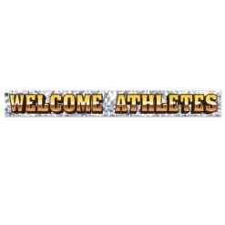Metallic Welcome Athletes Party Fringe Banner