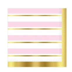 Striped Luncheon Napkins - Girl (16 Per Package)