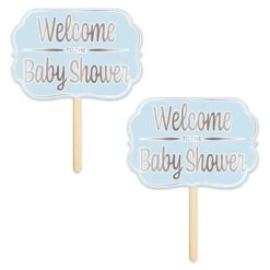 Foil Welcome To The Baby Shower Yard Sign- Blue -Bulk Party Supplies Shop 53715 i7