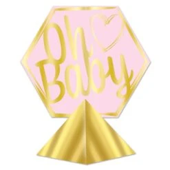 3-D Foil Oh Baby Centerpiece - Girl