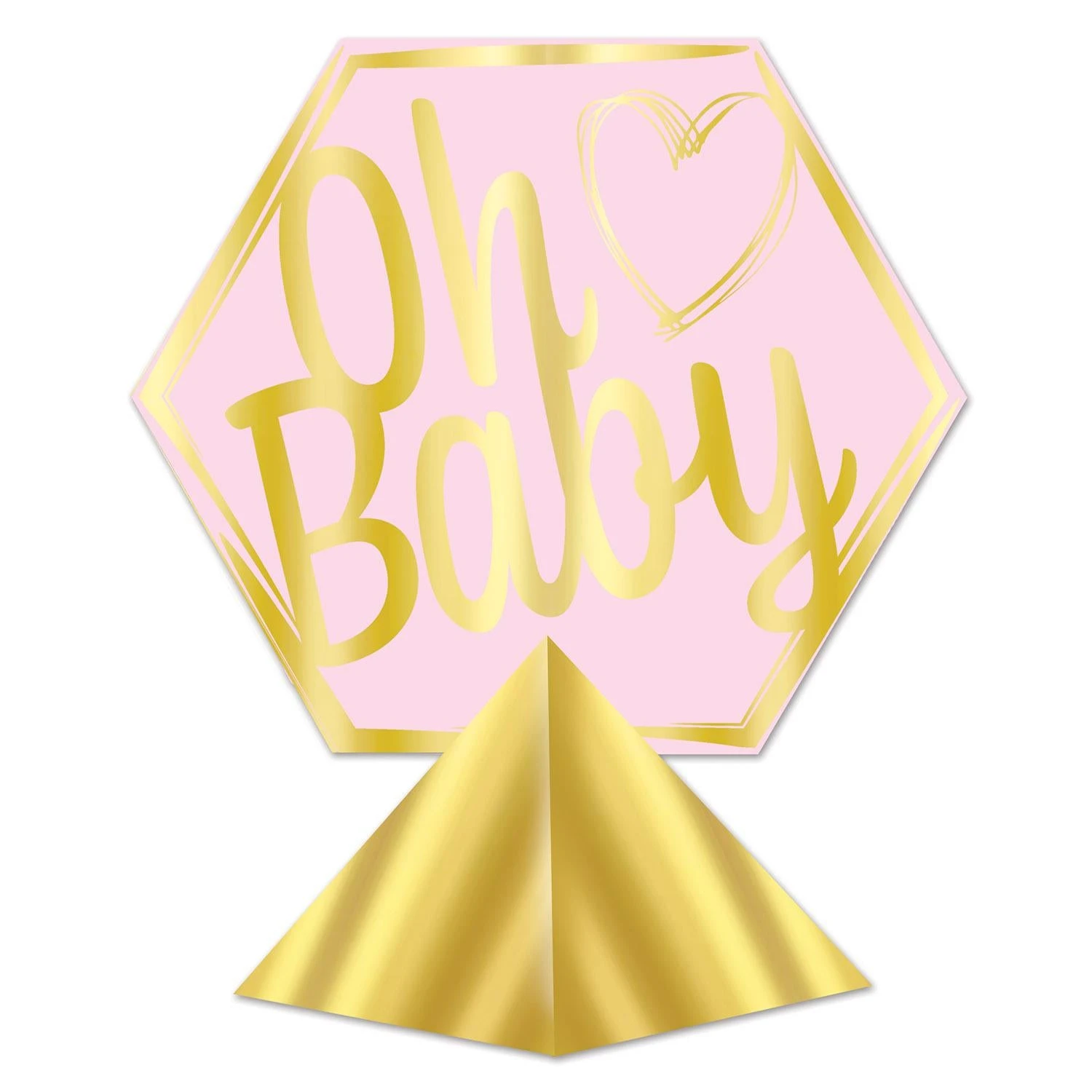 3-D Foil Oh Baby Centerpiece - Girl 1 3-D Foil Oh Baby Centerpiece - Girl