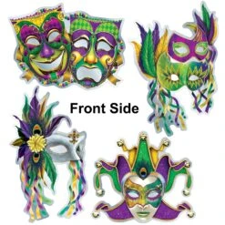 Foil Mardi Gras Mask Cutouts (48 Per Case) -Bulk Party Supplies Shop 53791 i4