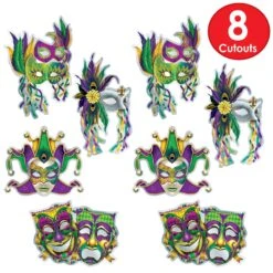 Foil Mardi Gras Mask Cutouts (48 Per Case) -Bulk Party Supplies Shop 53791 i7
