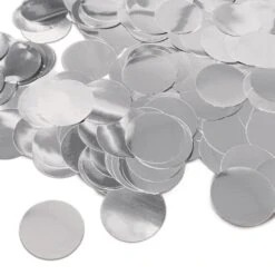 Metallic Deluxe Dot Party Confetti - Silver (0.5 Oz Per Package)