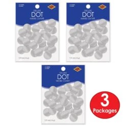 Metallic Deluxe Dot Party Confetti - Silver (0.5 Oz Per Package) -Bulk Party Supplies Shop 53800 S i3 1
