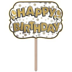 Foil Happy Birthday Party Yard Sign