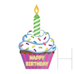 Plastic Jumbo Cupcake Yard Sign