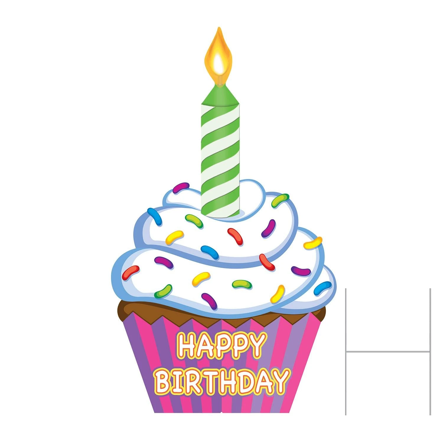 Plastic Jumbo Cupcake Yard Sign 1 Plastic Jumbo Cupcake Yard Sign