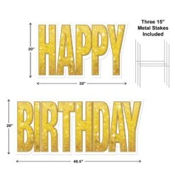 Plas Jumbo Happy Birthday Party Yard Sign Set - Gold 11 Plas Jumbo Happy Birthday Party Yard Sign Set - Gold -Bulk Party Supplies Shop 53848 GD i5 d1da0749 5ed6 4f19 a1c1 26fc144653e2