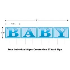 Plastic Baby Yard Sign- Blue -Bulk Party Supplies Shop 53863 B i5