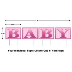 Plastic Baby Yard Sign- Pink -Bulk Party Supplies Shop 53863 P i5