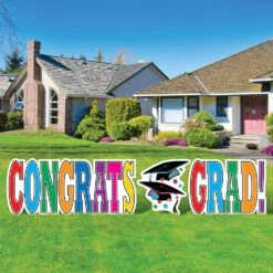 Plas Jumbo Congrats Grad! Graduation Party Yard Sign Set - Multi-Color -Bulk Party Supplies Shop 53869 MC i2 591226b5 1da2 483d b21a 9b9956a1233d