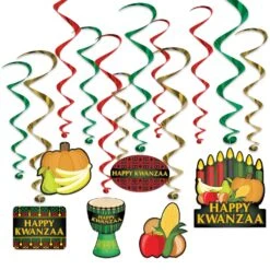 Happy Kwanzaa Whirls (12 Per Package)
