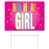 Plastic Birthday Party Girl Yard Sign