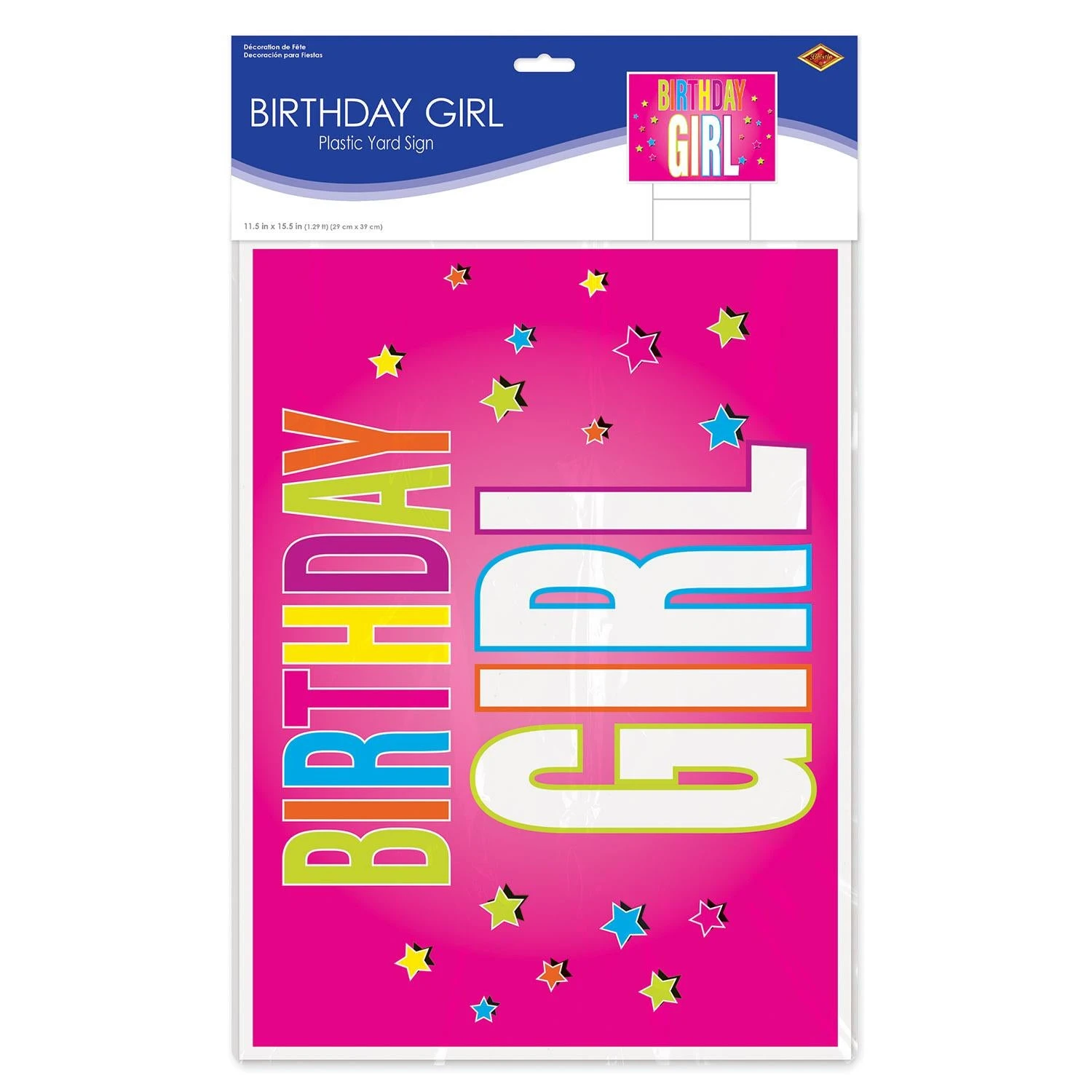 Plastic Birthday Party Girl Yard Sign 5 Plastic Birthday Party Girl Yard Sign - Image 5