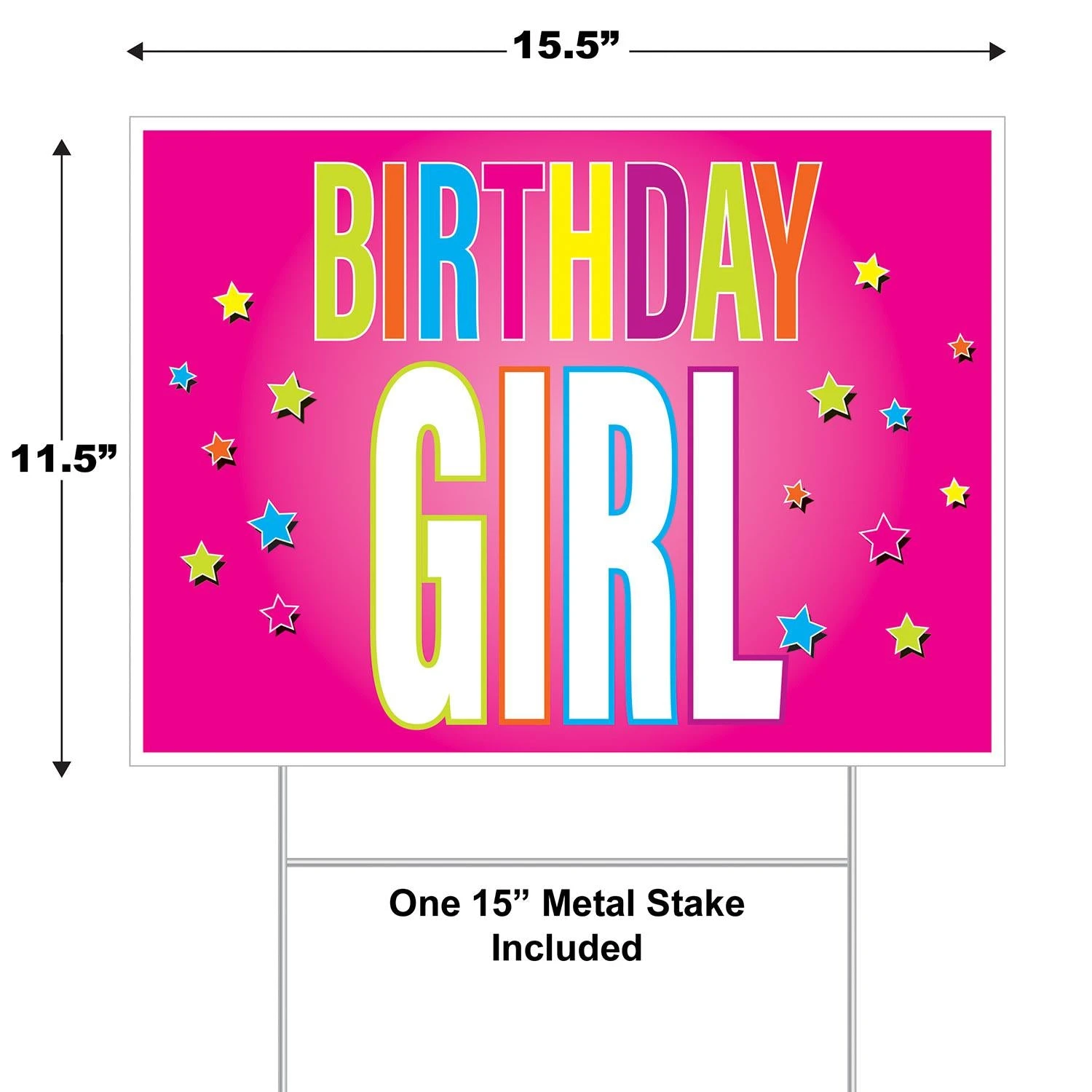 Plastic Birthday Party Girl Yard Sign 6 Plastic Birthday Party Girl Yard Sign - Image 6