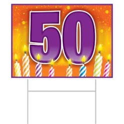 Plastic 50th Birthday Party Yard Sign