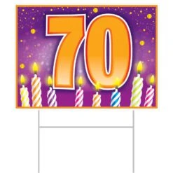 Plastic 70th Birthday Party Yard Sign