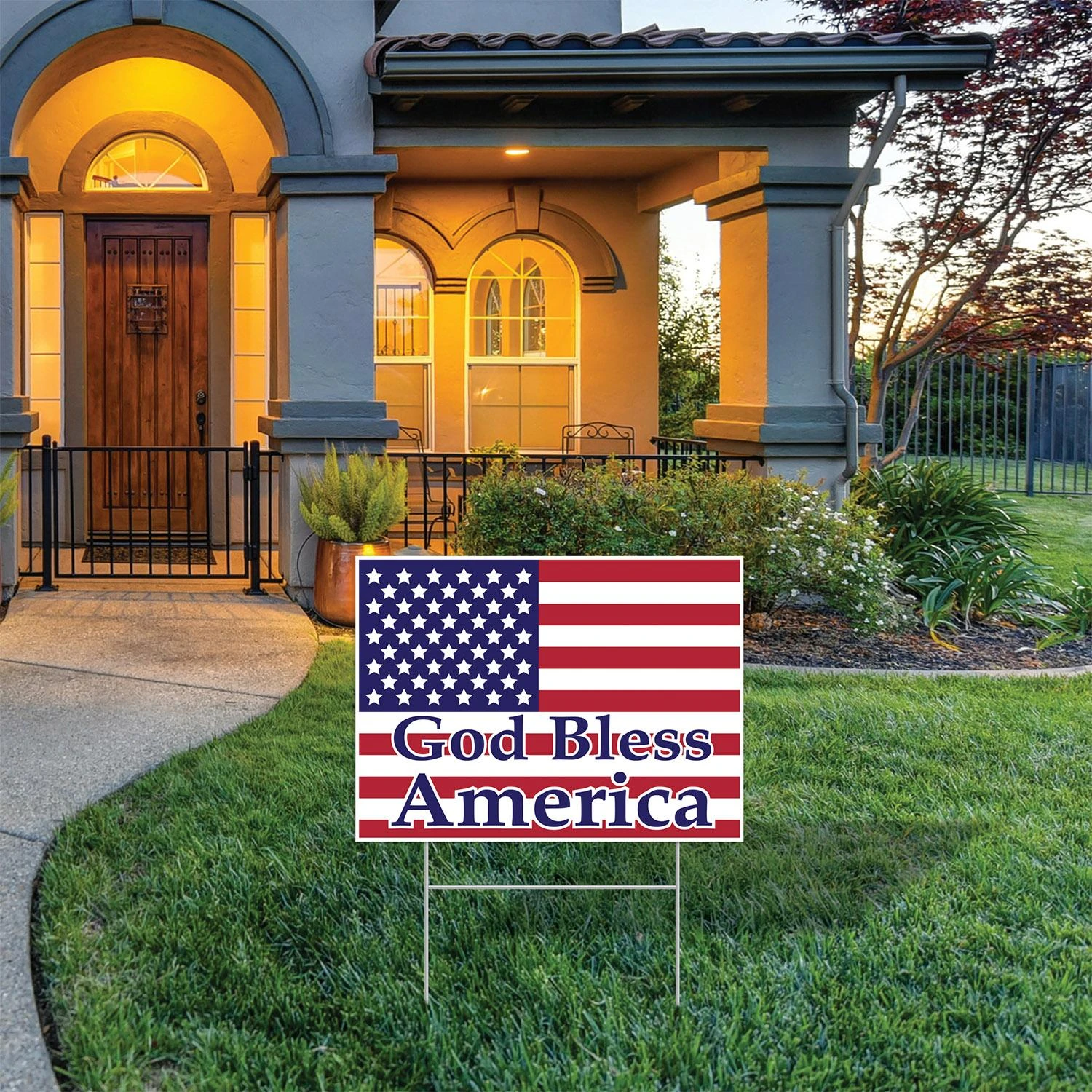 Plastic God Bless America Party Yard Sign 4 Plastic God Bless America Party Yard Sign - Image 4