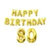 Happy Birthday Party 80th Balloon Streamer (6 Per Case) -Bulk Party Supplies Shop 53907 GD80