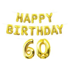 Happy Birthday Party 60th Balloon Streamer (6 Per Case)