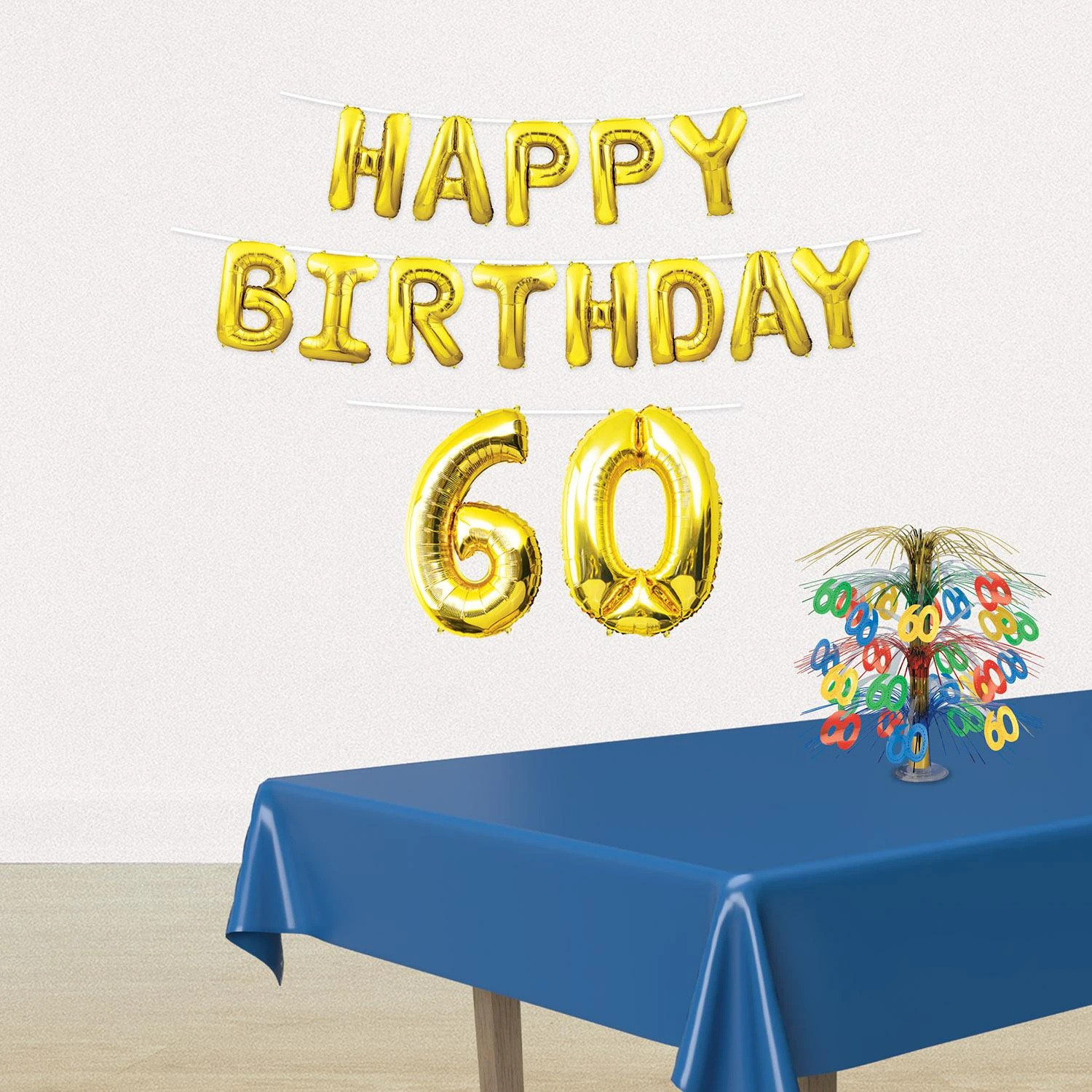 Happy Birthday Party 60th Balloon Streamer (6 Per Case) 3 Happy Birthday Party 60th Balloon Streamer (6 Per Case) - Image 3