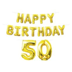 Happy Birthday Party 50th Balloon Streamer (6 Per Case)