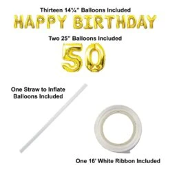 Happy Birthday Party 50th Balloon Streamer (6 Per Case) -Bulk Party Supplies Shop 53910 GD50 i4 e8b5ee33 91f6 4b18 b225 0268bc5320f8