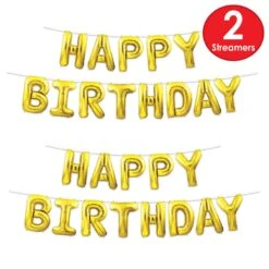Happy Birthday Party Balloon Streamer - Gold (6 Per Case) 19 Happy Birthday Party Balloon Streamer - Gold (6 Per Case) -Bulk Party Supplies Shop 53911 GD i7 1