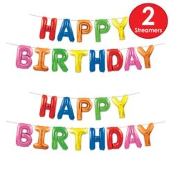Happy Birthday Party Balloon Streamer - Multi-Color -Bulk Party Supplies Shop 53911 MC i7 1