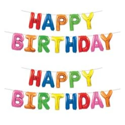 Happy Birthday Party Balloon Streamer - Multi-Color -Bulk Party Supplies Shop 53911 MC i7